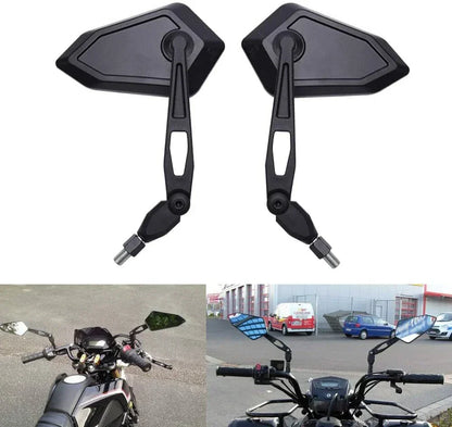 Adjustable Motorcycle Handlebar Rearview Mirrors 10mm Thread Black