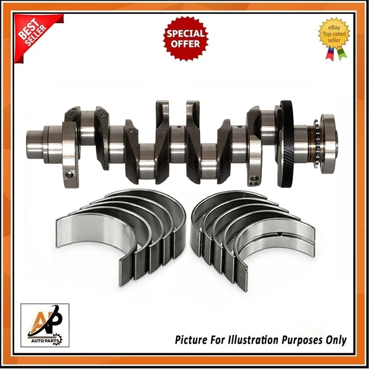 Forged Crankshaft with Main Bearings for Land Rover Jaguar 2.0 Diesel (2011–2018)