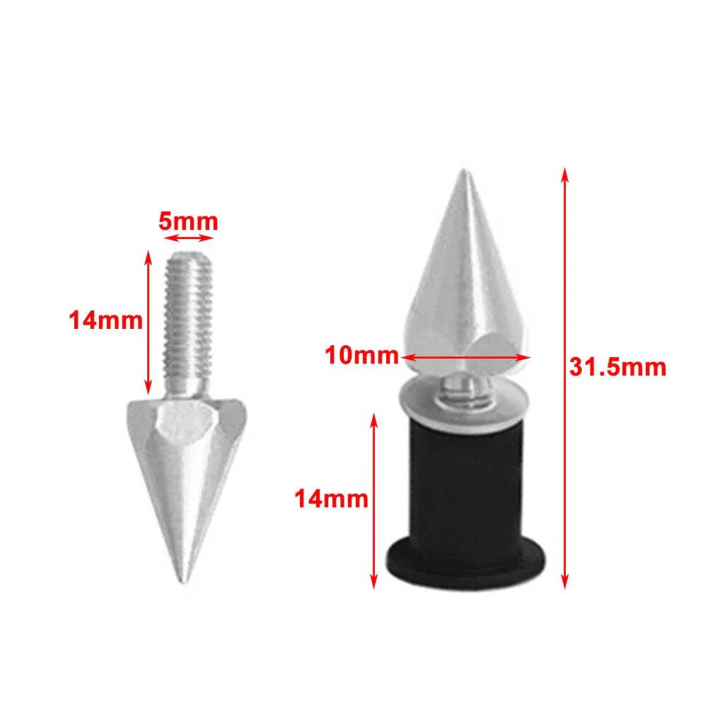 5MM Windshield Spike Bolts for Motorcycle - 10 Pcs Silver