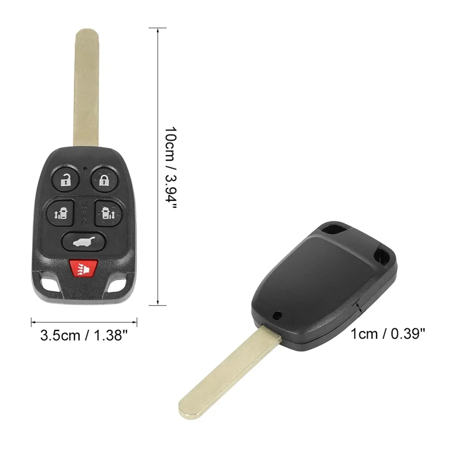 Car Key Fob Shell Case for Honda Odyssey 2011-2013 - 6 Key Buttons