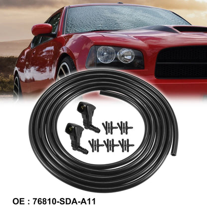 2 x Windshield Washer Nozzles & 2.5m Hose Kit for Honda Accord (2003-2007)