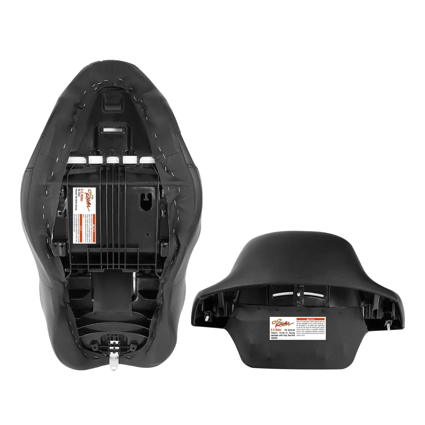 Backrest Black Grey Seat for Harley Touring (2014 - 2023)