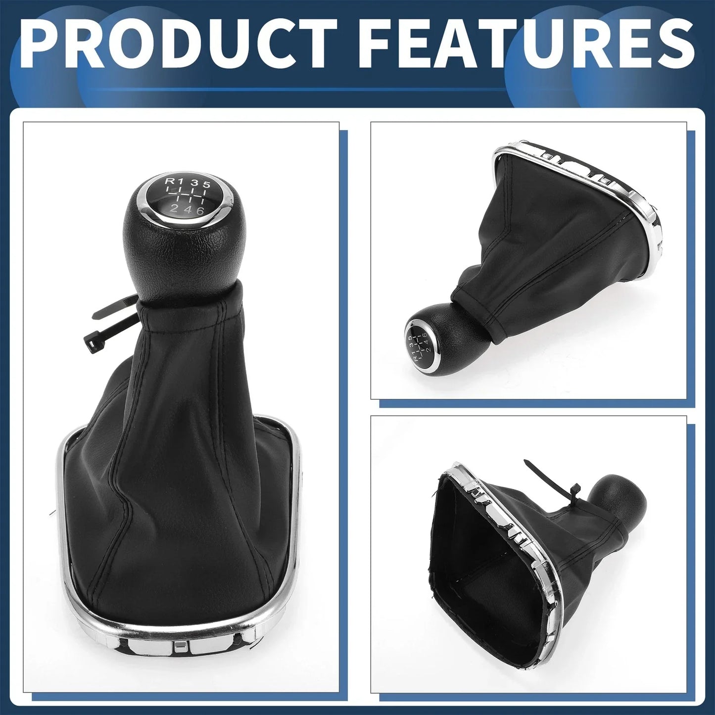6 Speed Gear Shifter Knob & Cover for Chevrolet Cruze (2010-2015) Black