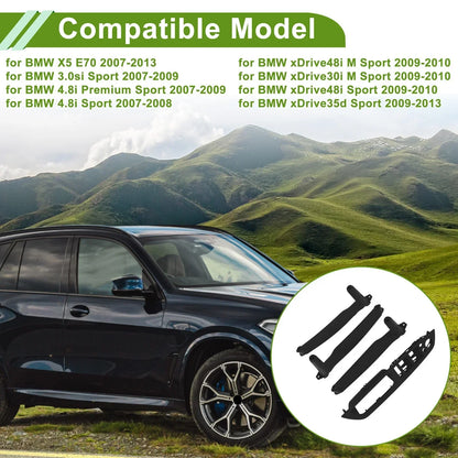 Door Panel Handle Pull Trim Cover for BMW X5 E70 (2007-2013) Black