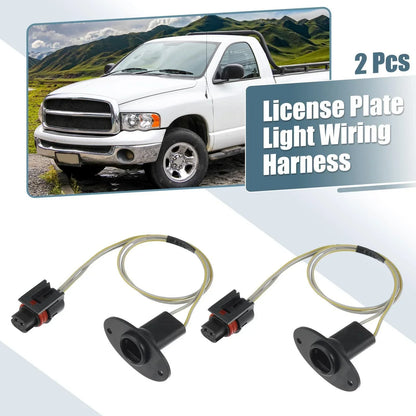 2 x License Plate Light Wiring Harness Socket for Dodge Ram 1500 (2009-2018)