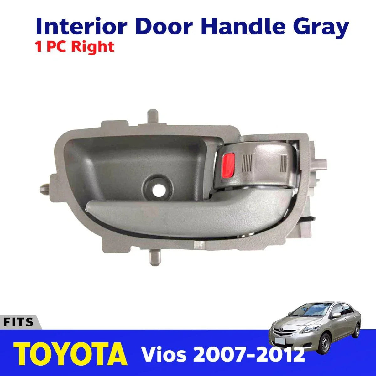 Interior Inner Door Handle Gray RH Fits Toyota Vios Yaris 4D Sedan 2007-12 D06