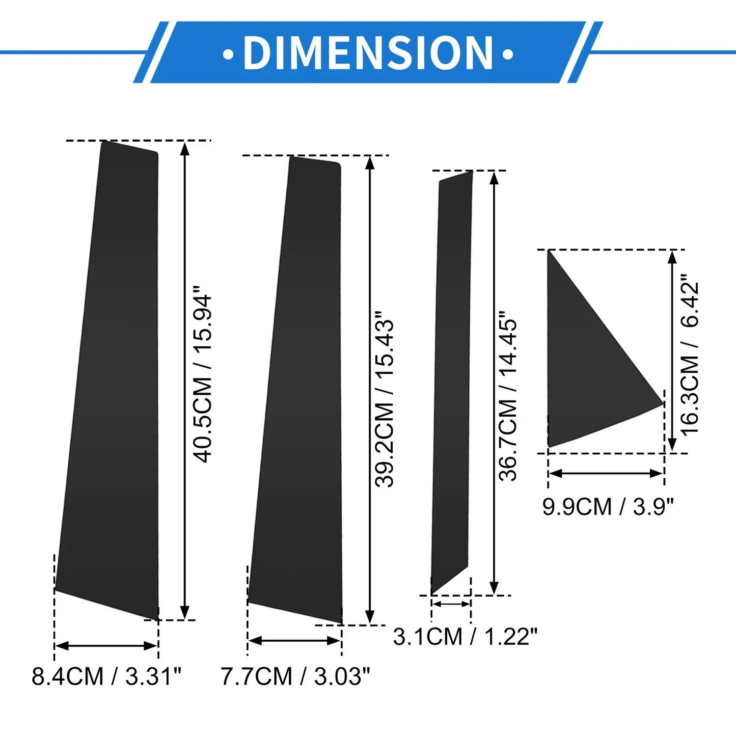 8 Pcs Black Door Pillar Window Trim for Hyundai Tucson (2016-2018)