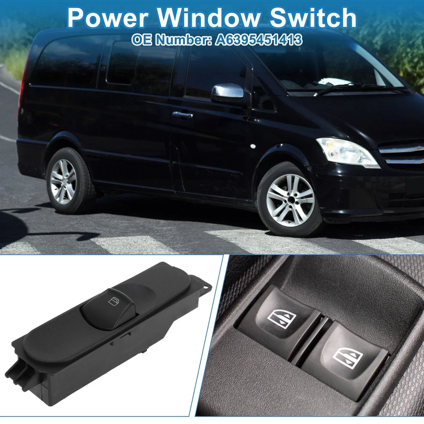 Power Window Switch for Mercedes-Benz Vito L4 2.1L (2009-2012)