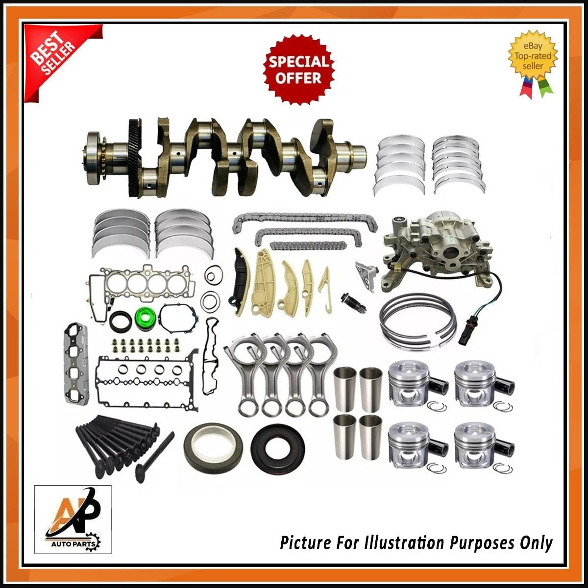 Crankshaft with Engine Rebuild Kit for Jaguar Discovery 204DTD (2017–2019)