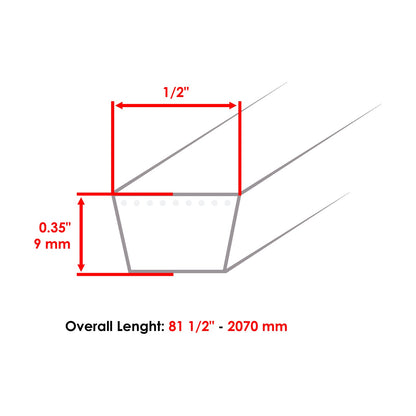 Deck Belt 44 inch Replacement for Cub Cadet Enforcer 44 Z-Force (2015–2020)
