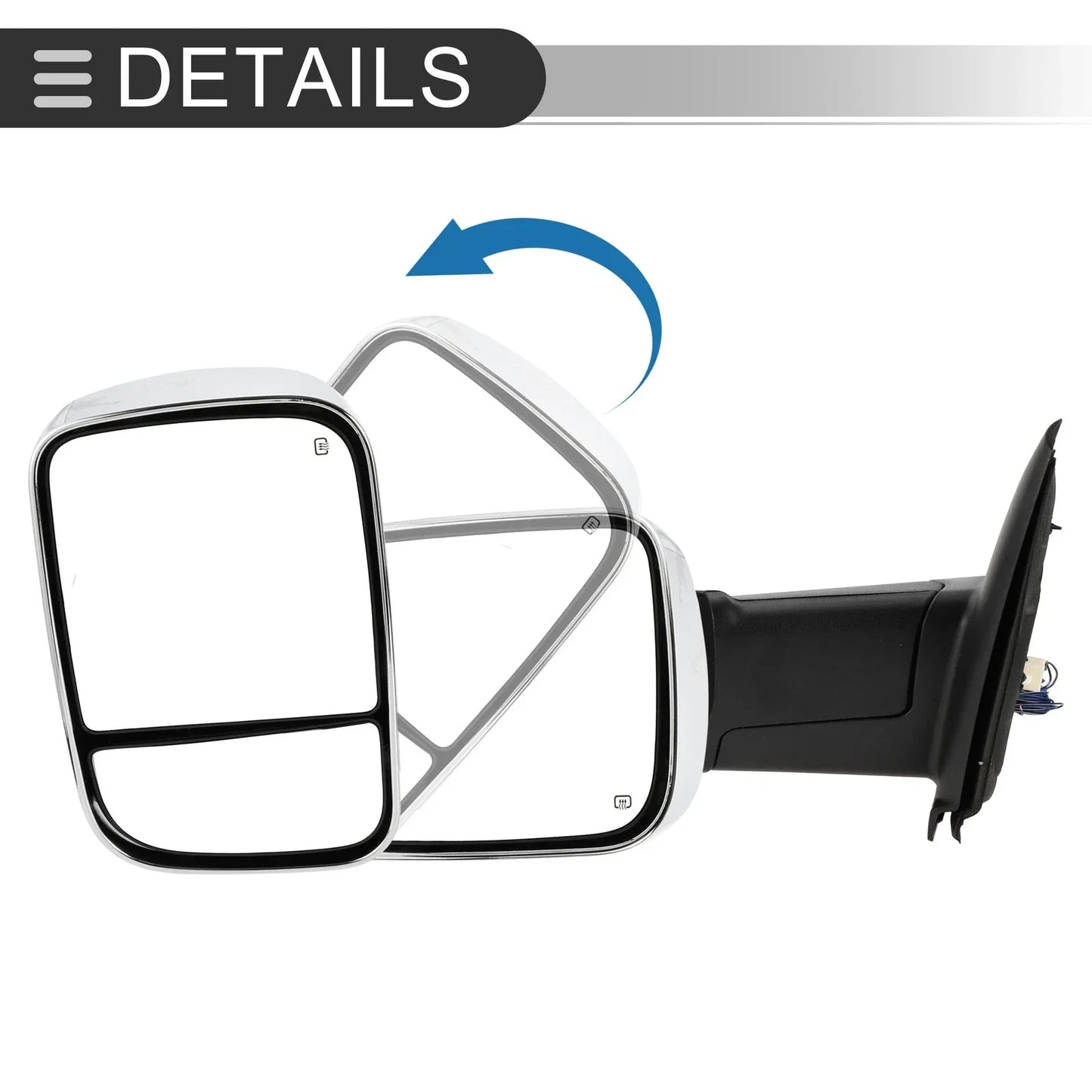 Tow Mirrors for Dodge Ram 1500 with Turn Signal Light Silver Tone 2 x