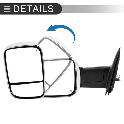 Tow Mirrors for Dodge Ram 1500 with Turn Signal Light Silver Tone 2 x