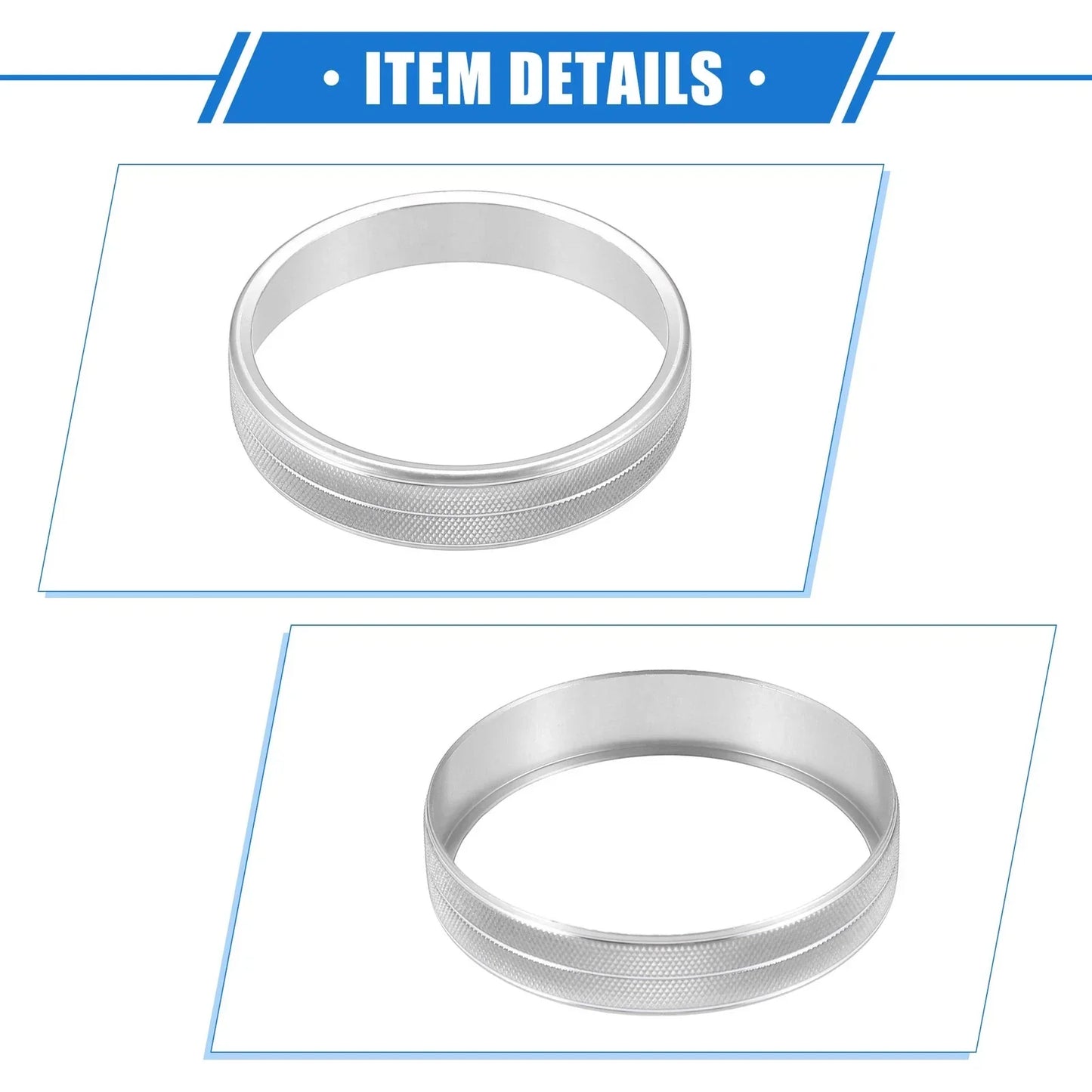 2 x AC Switch Knob Covers for Dodge Ram 1500 2500 3500 (2010-2012) Silver Tone