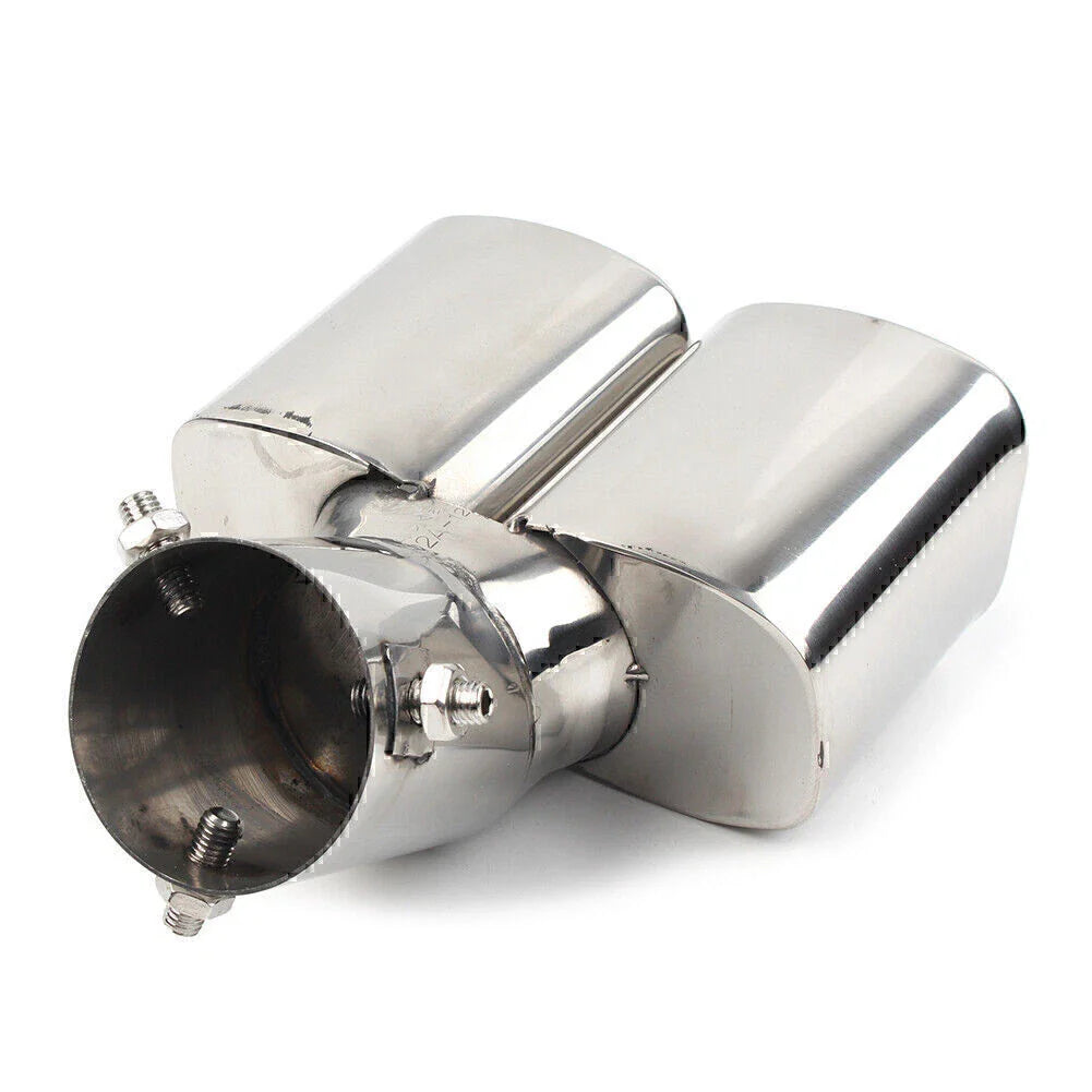 Dual Steel Rear Exhaust Pipe Tail Muffler Tip for Universal Car Accessories