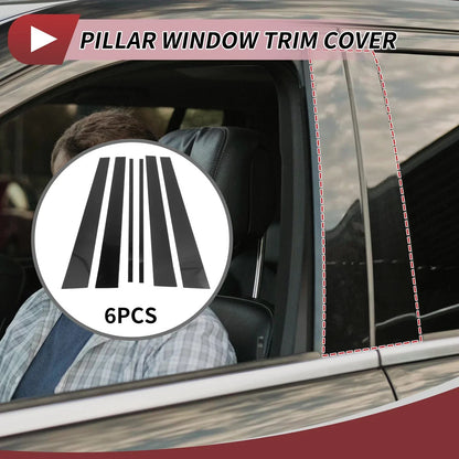 6 Pcs Black Door Pillar Window Trim for Lexus LX (1998-2007)