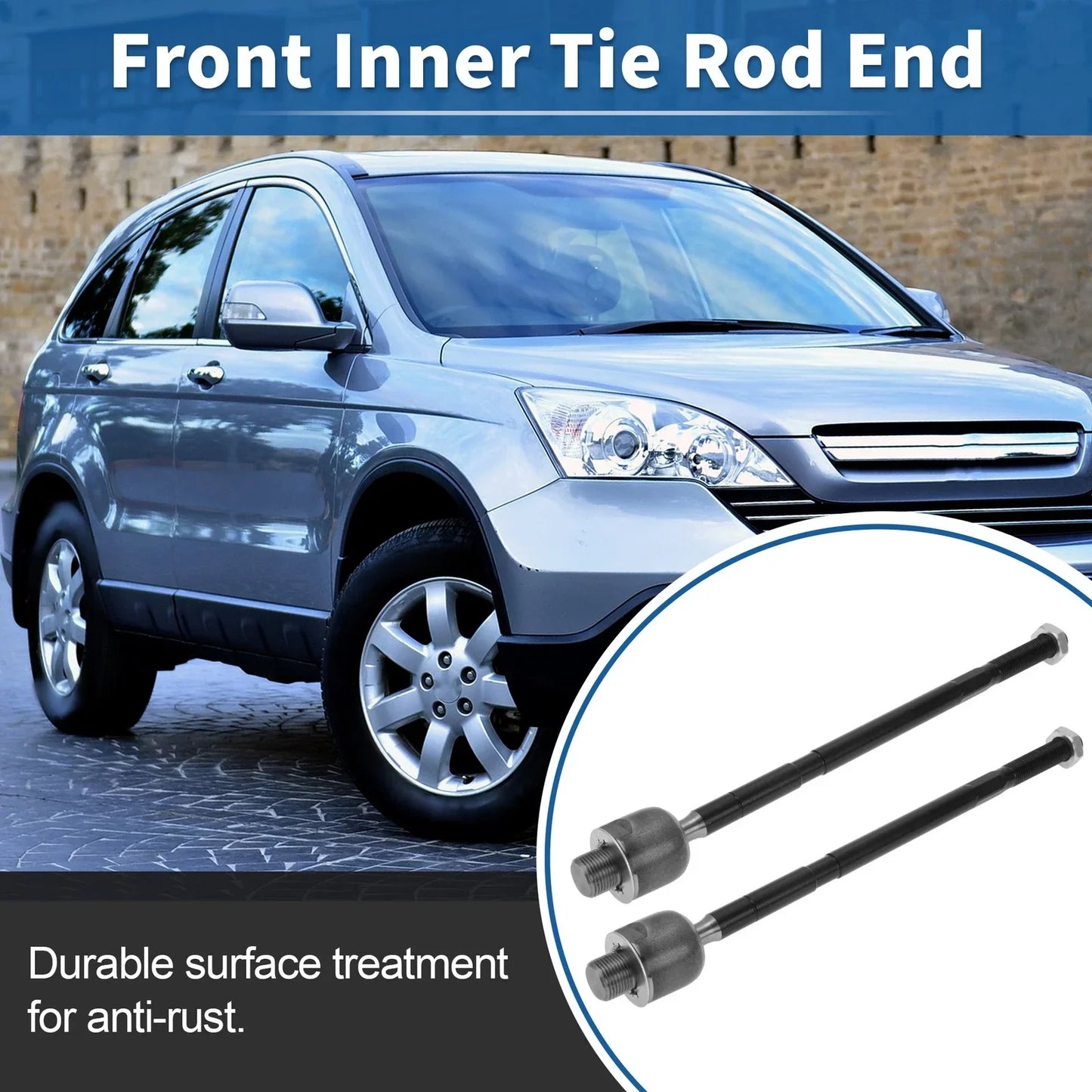 2 x Front Inner Tie Rod End Links for Honda CR-V (2007-2008)