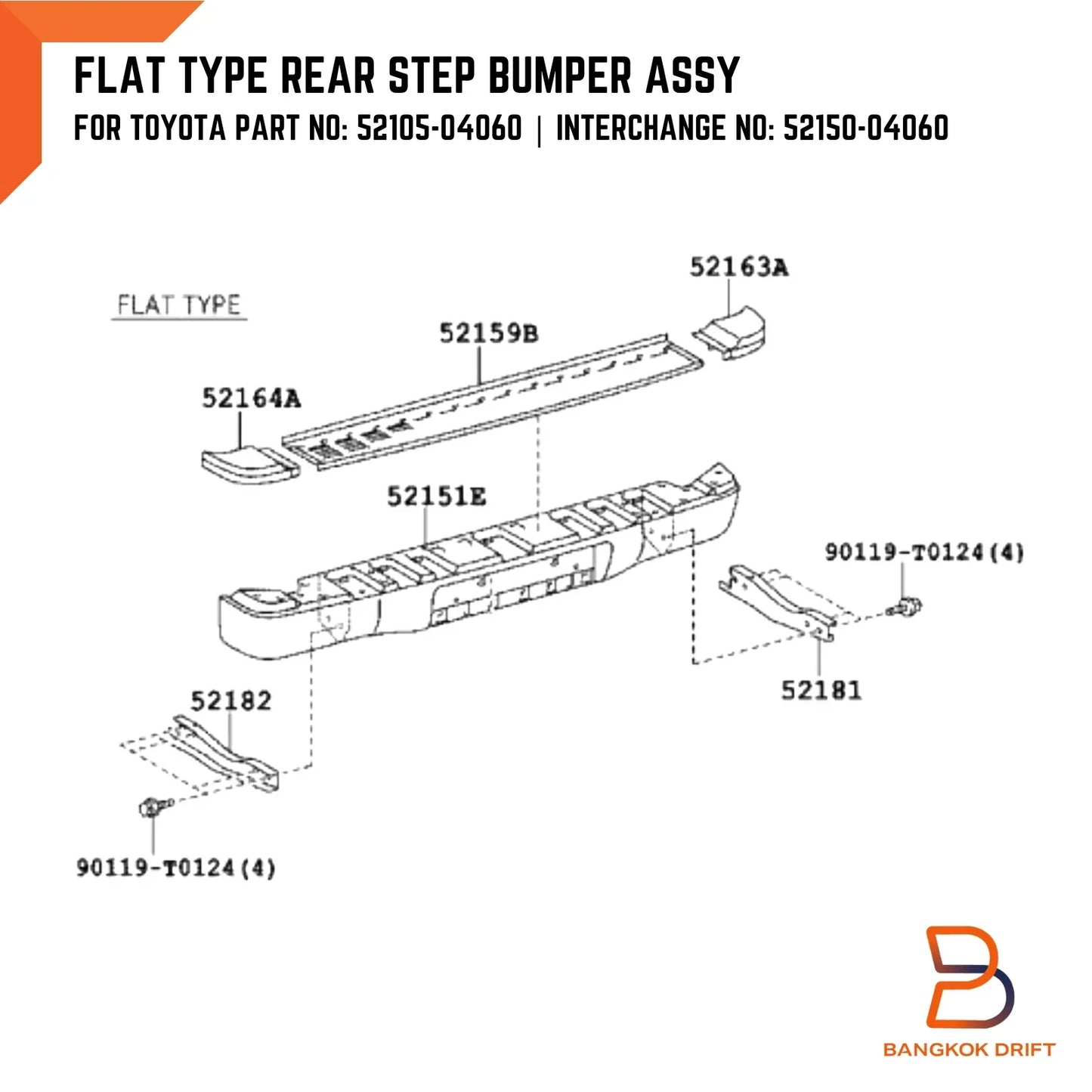 Chrome Rear Step Bumper Bar for Toyota Hilux Ute MK6 MK7 Vigo SR5 (05-14)