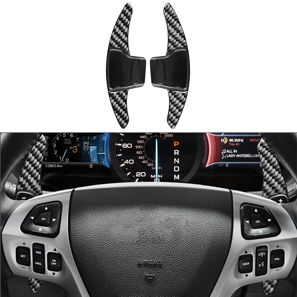 Black Steering Wheel Shifter Paddle Extensions for Ford Explorer (2013-2019)