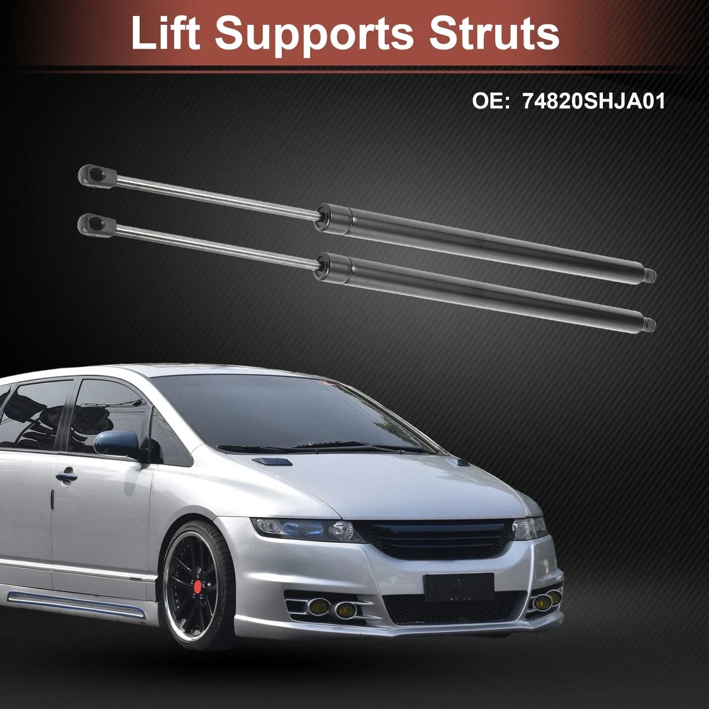 2 x Rear Hatch Lift Supports for Honda Odyssey (2005-2010) Gas Struts Black