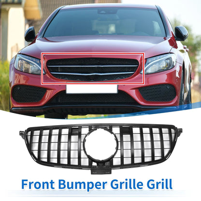Front Upper Bumper Grille for Mercedes-Benz GLE 2015-2019 Black Grills