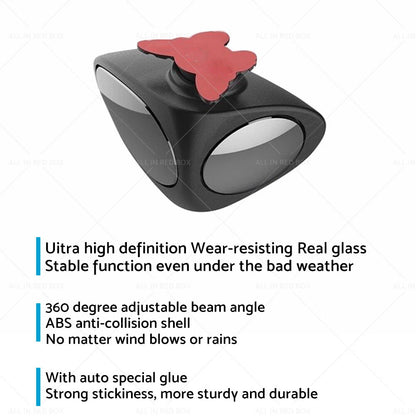 Car Exterior Panoramic Door Side Rear View Mirror Blind Spot 360°
