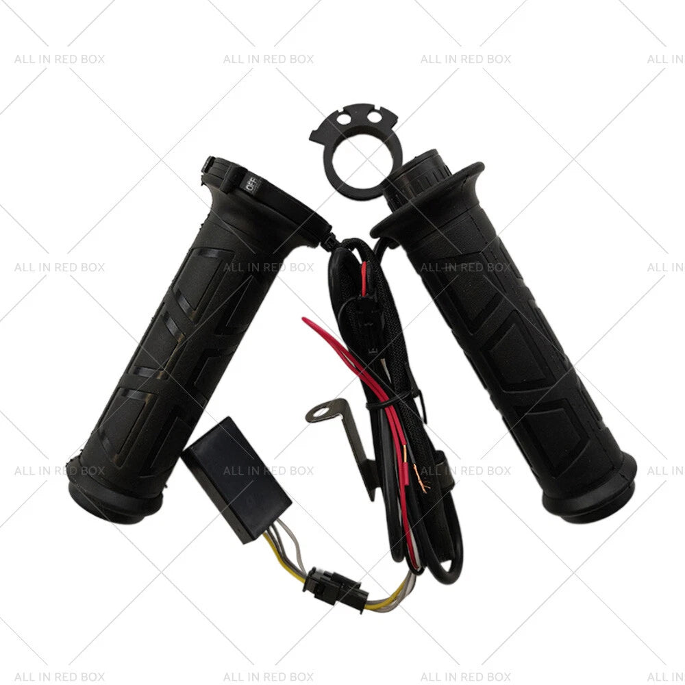 12V Heated Rubber Handlebar Grips for Motorcycle (Fits 22mm 7/8")