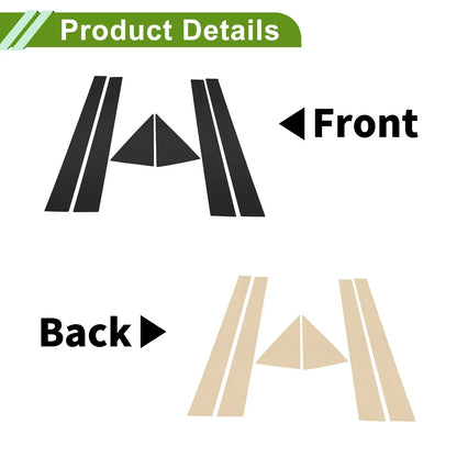 6 Pcs Black Pillar Window Trim for Chevrolet Optra (2004-2009)