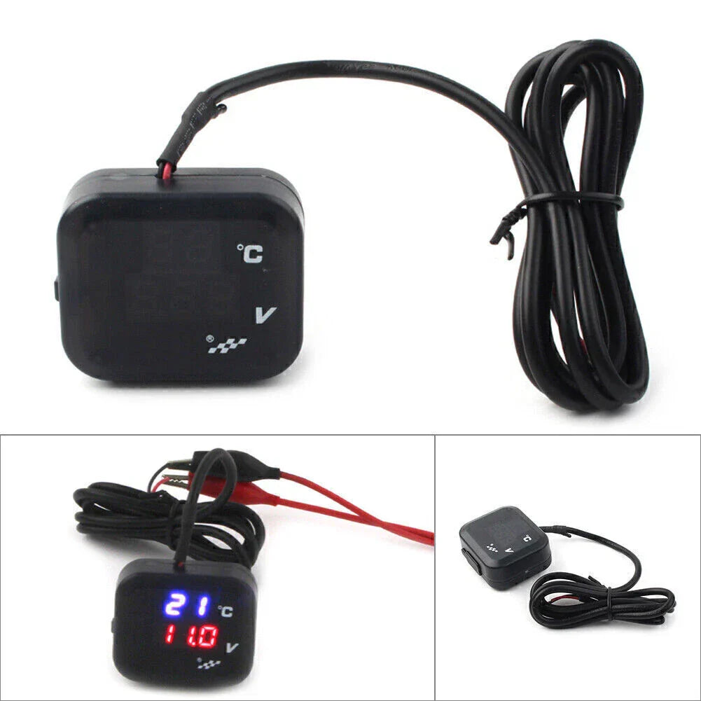 Air Temperature Gauge LED Voltmeter for Motorcycle (No Year Specified)