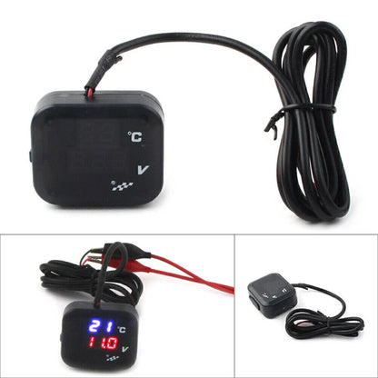 Air Temperature Gauge LED Voltmeter for Motorcycle (No Year Specified)