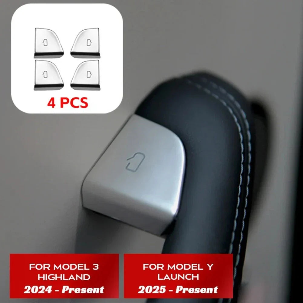 4 Piece Door Lock Switch Cover Set for Tesla Model 3 (2024–2024)
