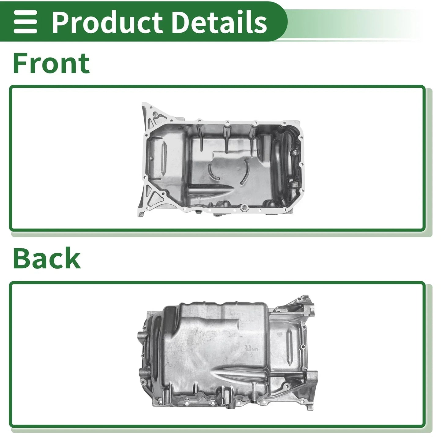 Engine Oil Pan for Honda CR-V 2012-2014 - 1 x Aluminum Silver Tone
