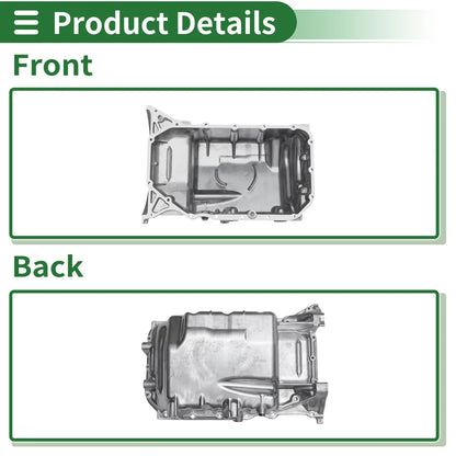 Engine Oil Pan for Honda CR-V 2012-2014 - 1 x Aluminum Silver Tone