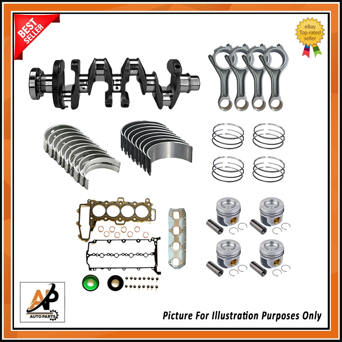 Crankshaft Rebuild Kit for Land Rover Jaguar 204DTD 2.0 Diesel (1999–2006)