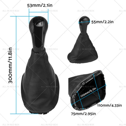 5 Speed Gear Boot & Shift Knob for Holden Barina Spark (M300) (2011-2015)