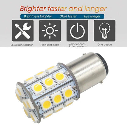 4 x 27SMD BA15D Red Light Bulbs for Marine Boat (1004, 1076, 1142)