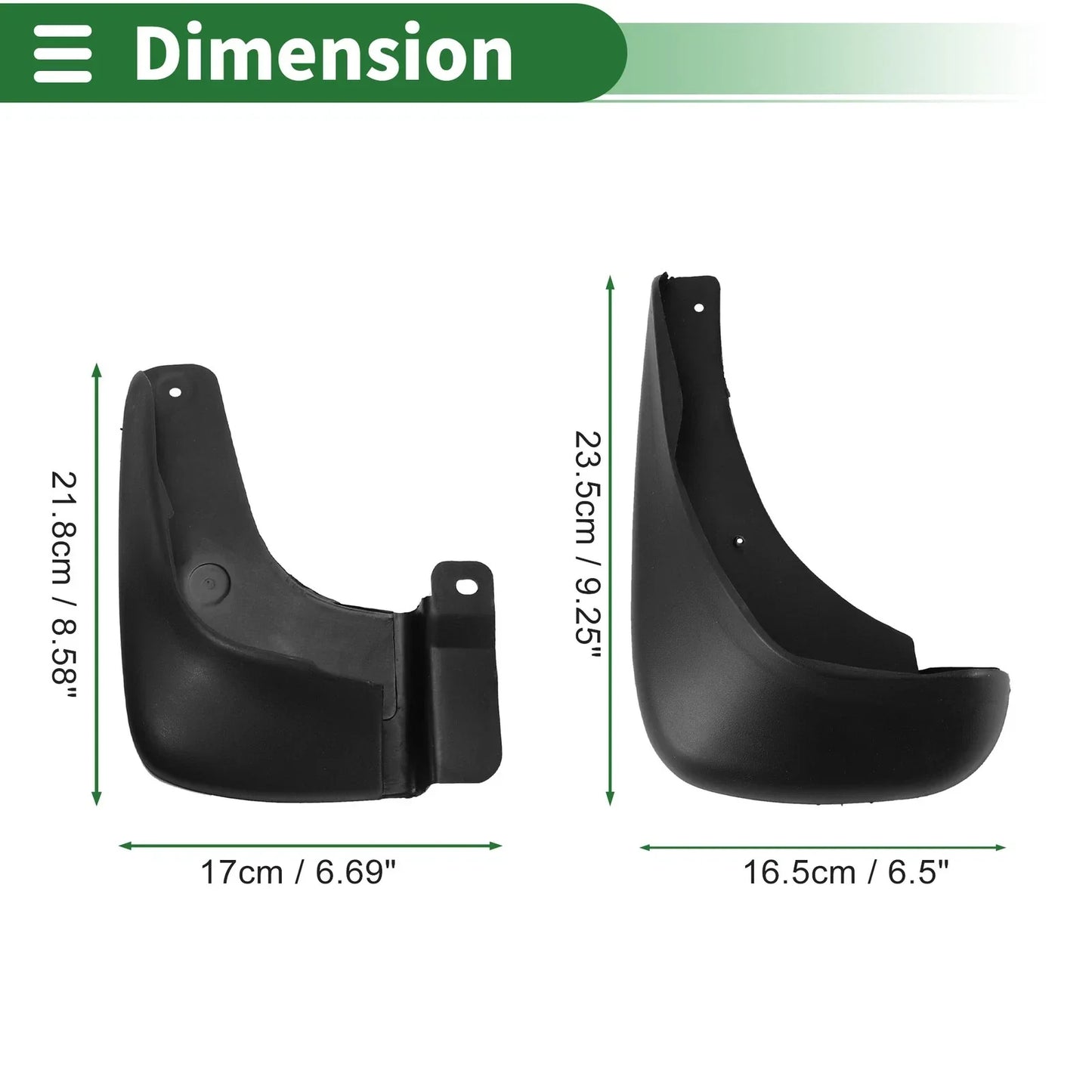 Mud Flaps Splash Guards for Hyundai Elantra (2007-2010) with Mount Accessories