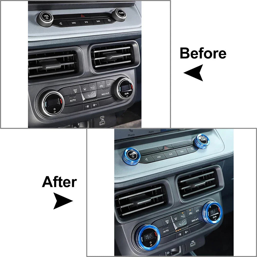 AC Headlight Switch Knob Ring for Ford Maverick (2022-2023) Blue