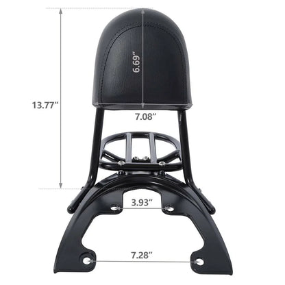 Black Sissy Bar Backrest Baseplate for Harley V-Rod Night Rod Special (07-11)