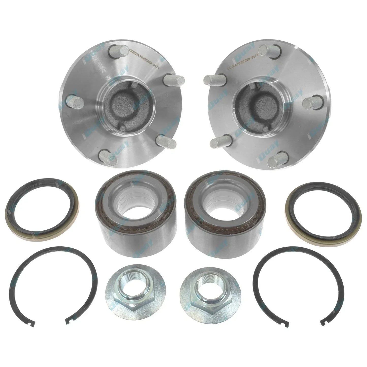 Set of 2 Front Axle Wheel Hubs + Bearings for Toyota Hilux GGN15 KUN16 TGN16