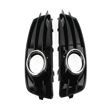 Front Bumper Fog Light Grille Covers with Chrome Ring for Audi A3 (09-12)