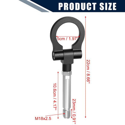 Black Round Front Rear Bumper Trailer Ring Eye Towing for Honda Fit (2009-2013)
