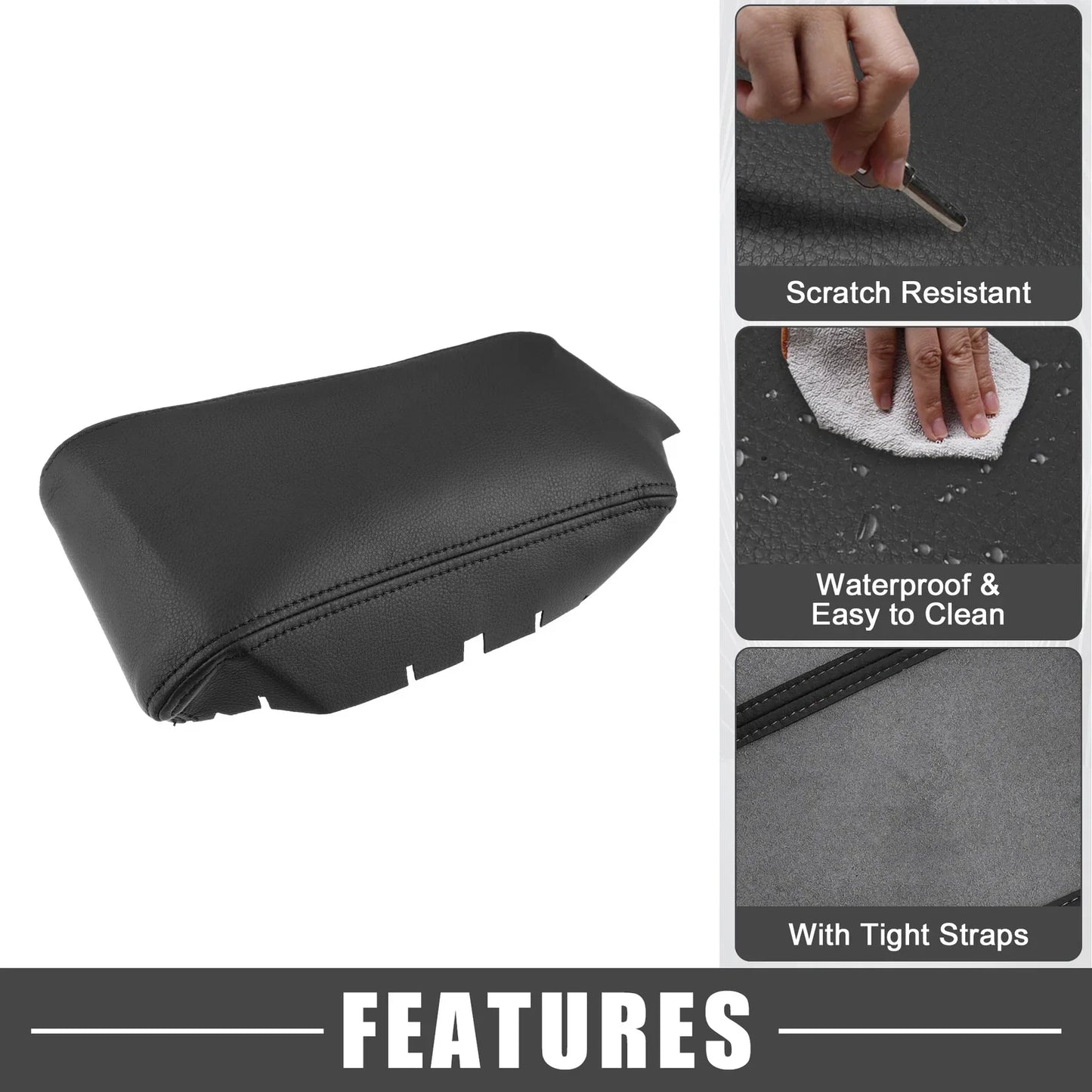 Black Car Auto Armrest Protector Cover Pad for Honda Civic (2016-2021)
