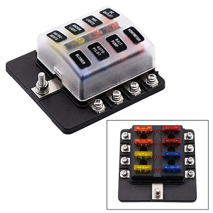 8 Way LED Fuse Box Block Holder Universal Waterproof for Car (No Year Specified)