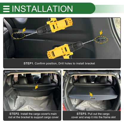 Retractable Cargo Cover for Lexus NX200t (2015-2017) Gloss Black