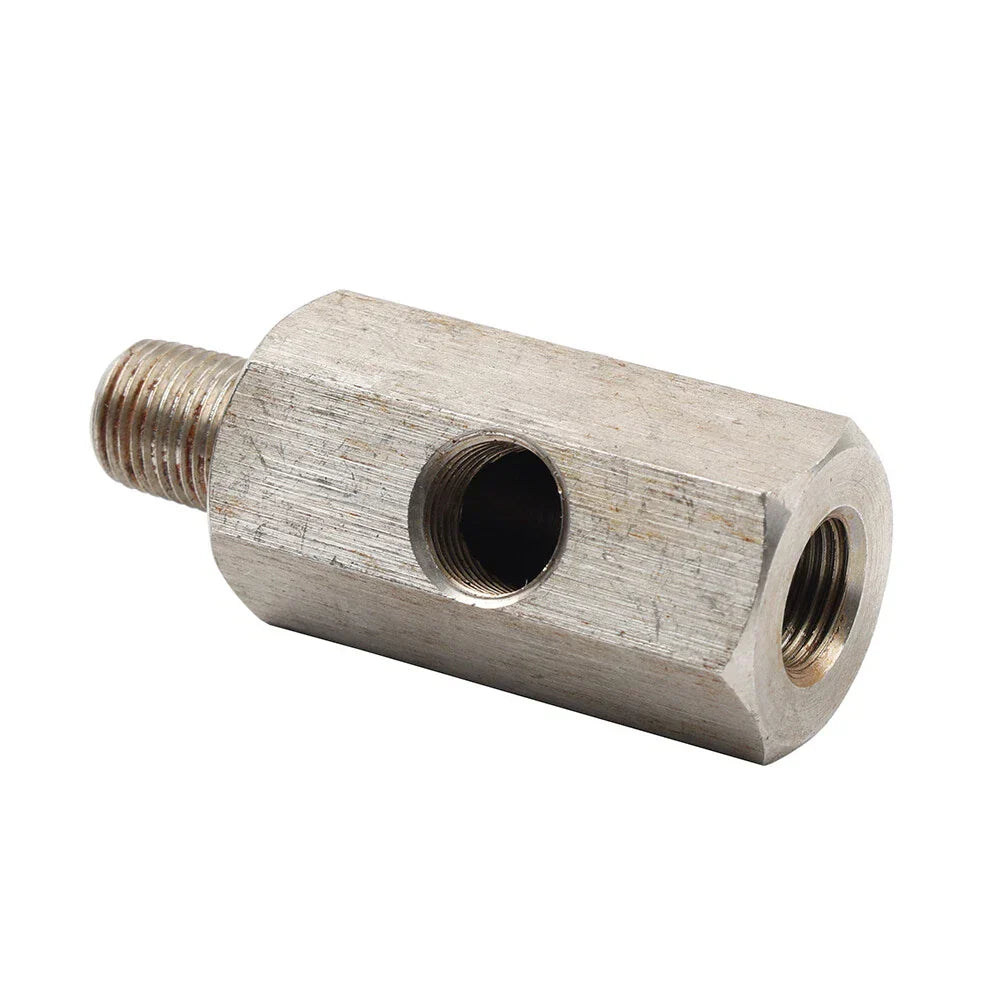 1/8" NPT Oil Pressure Sensor Tee Adapter for Turbo Supply Feed Line Gauge