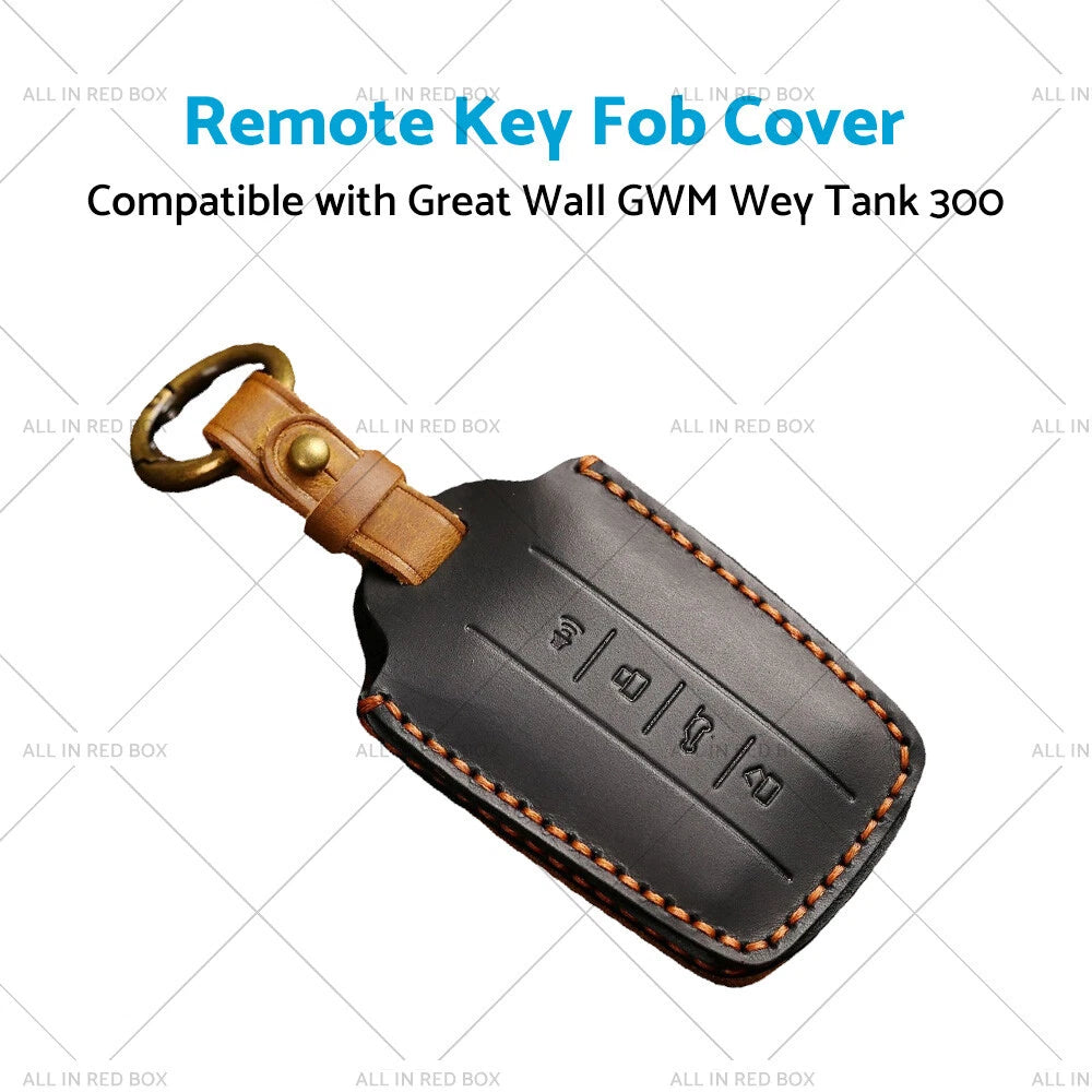 Leather Remote Key Fob Cover for Great Wall GWM Wey Tank 300 (2021-2023)