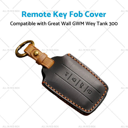 Leather Remote Key Fob Cover for Great Wall GWM Wey Tank 300 (2021-2023)