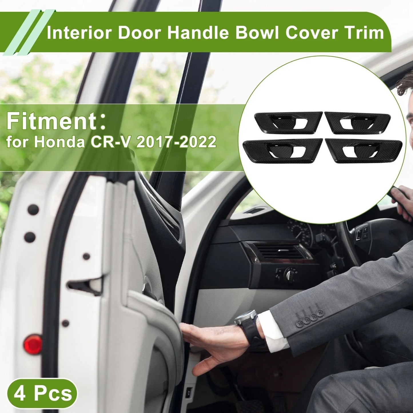 Interior Door Handle Bowl Cover Trim for Honda CR-V (2017-2022) - 4 Pcs