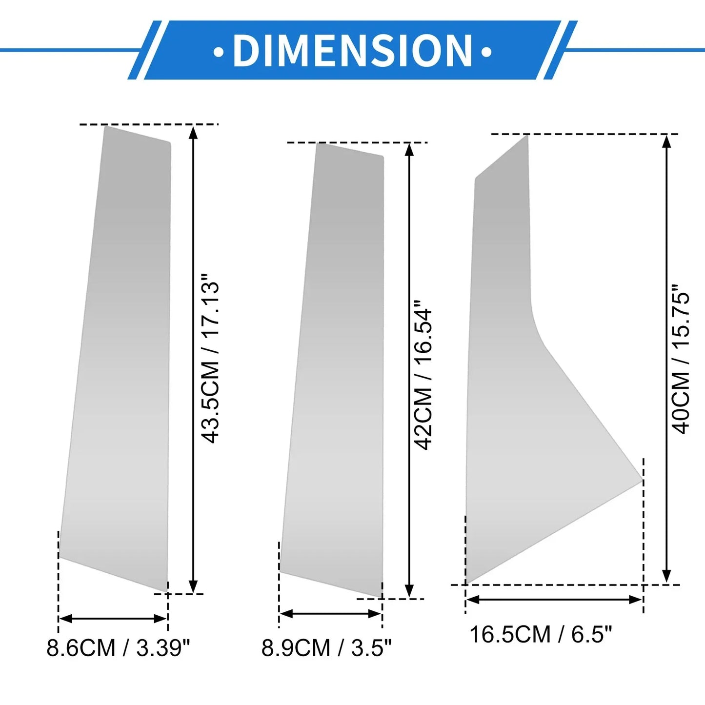 6 Pcs Door Pillar Window Trim for Hyundai Tucson (2021-2023) Silver Tone