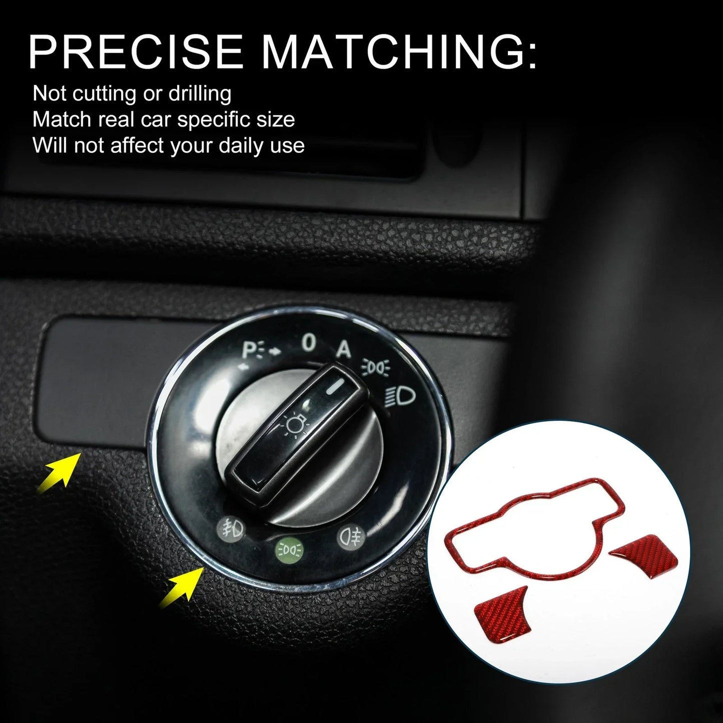 Auto Headlight Switch Cover Sticker for Mercedes-Benz A B C E G Class (2013-2023)
